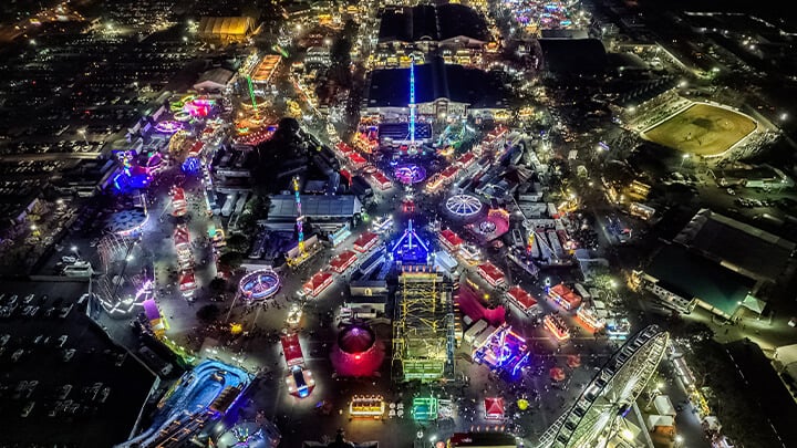 Aerial photo of a carnival